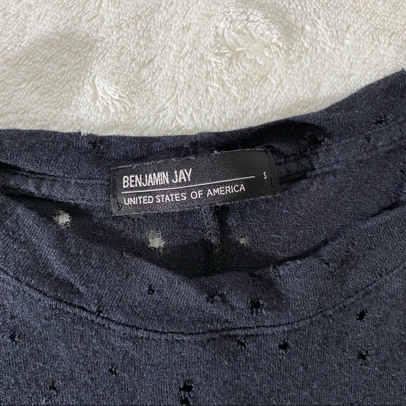 BENJAMIN JAY Punk Rock Distressed Short Sleeve Tee Black - Picture 4 of 6